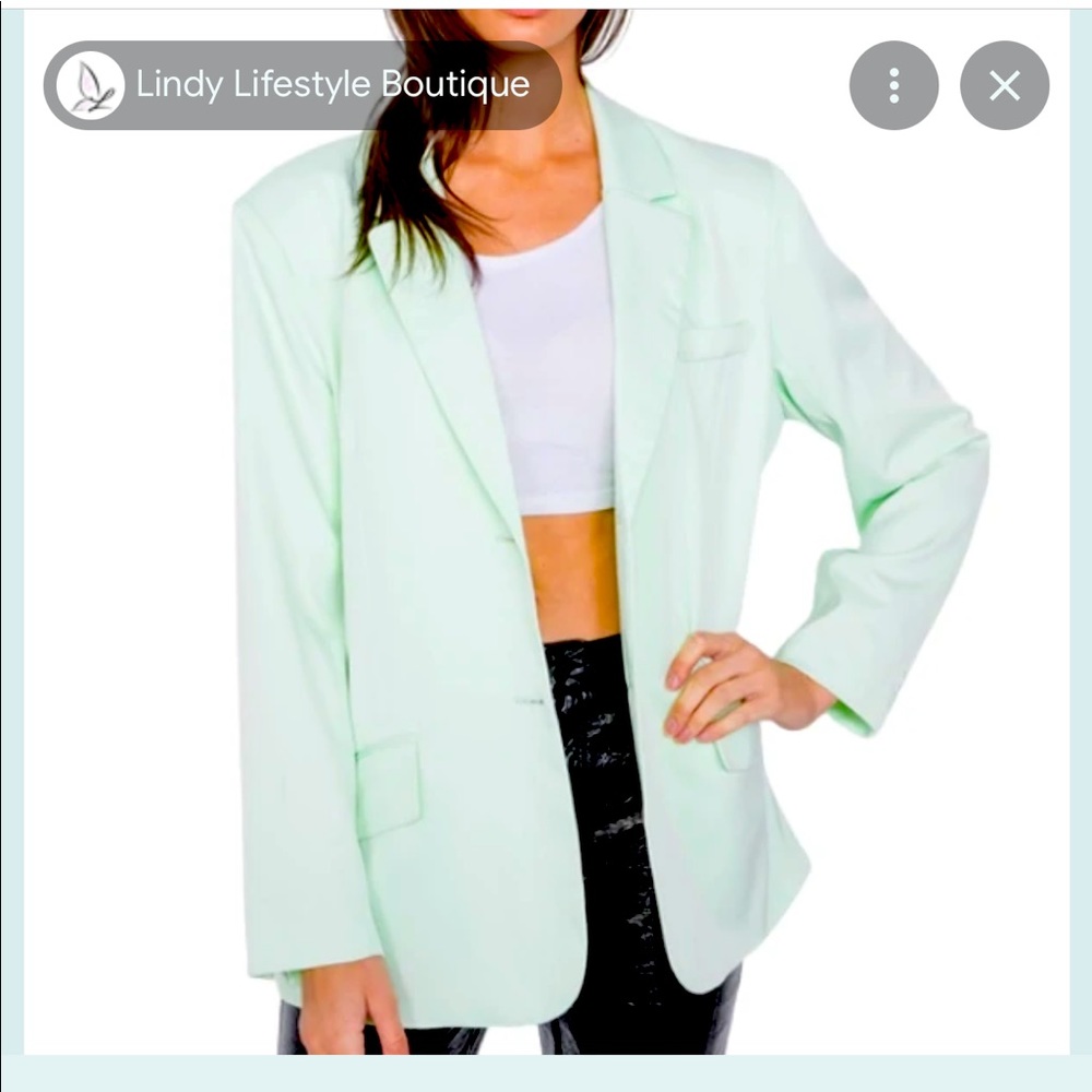 Mural soft mint green blazer, medium